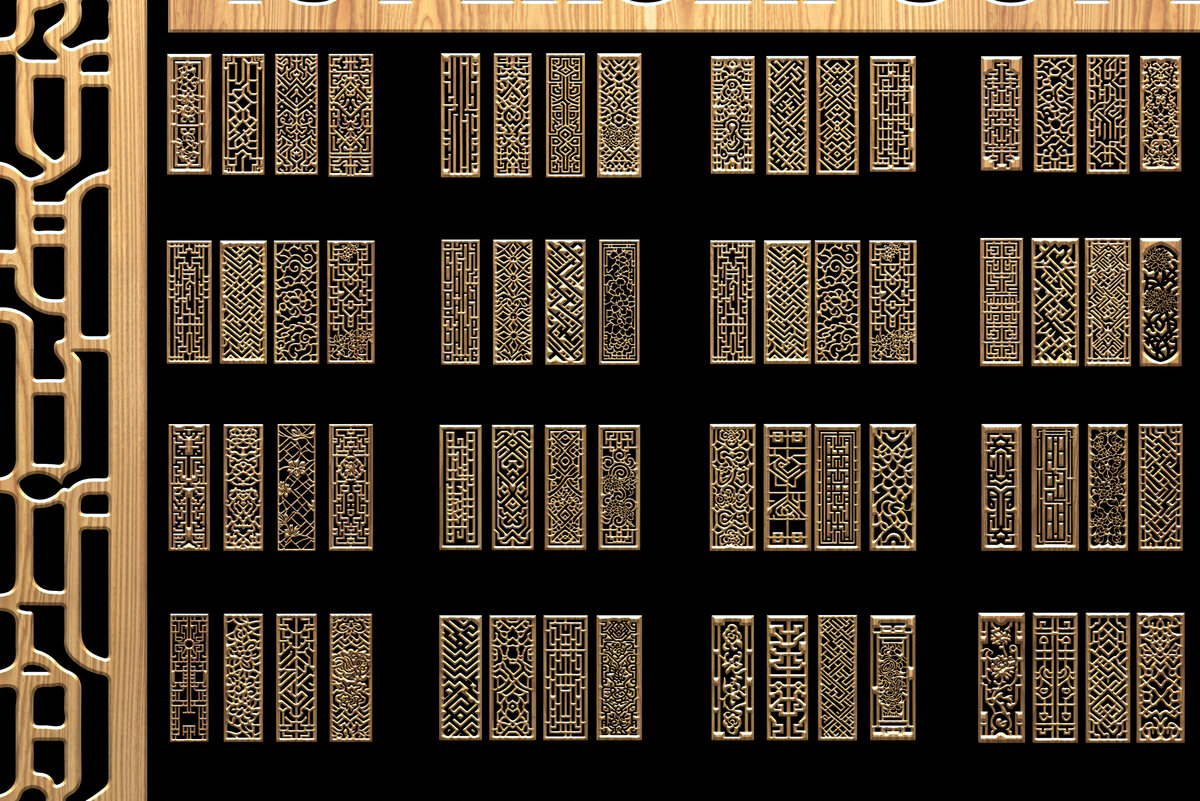 Intra απο ξύλο plywood  Χρώμα wenge 3mm-4mm πάχος - Κομψά μοτίβα κοπής με λέιζερ Δίασταση 3200x7200 cm INTRAFABR-123180026