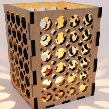 Intra απο ξύλο plywood  Χρώμα wenge 3mm-4mm πάχος - Κομψό επιτραπέζιο φωτιστικό κοπής με λέιζερ Δίασταση 58x58 cm INTRAFABR-123180035 - Image 5