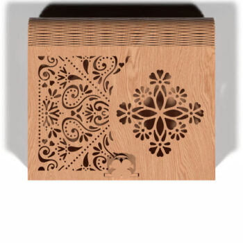 Intra απο ξύλο plywood  Χρώμα wenge 3mm-4mm πάχος - Κομψό ξύλινο κουτί κοπής με λέιζερ 3D Δίασταση 30x30 cm INTRAFABR-123180040 - Image 2