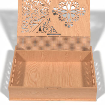 Intra απο ξύλο plywood  Χρώμα wenge 3mm-4mm πάχος - Κομψό ξύλινο κουτί κοπής με λέιζερ 3D Δίασταση 30x30 cm INTRAFABR-123180040 - Image 3