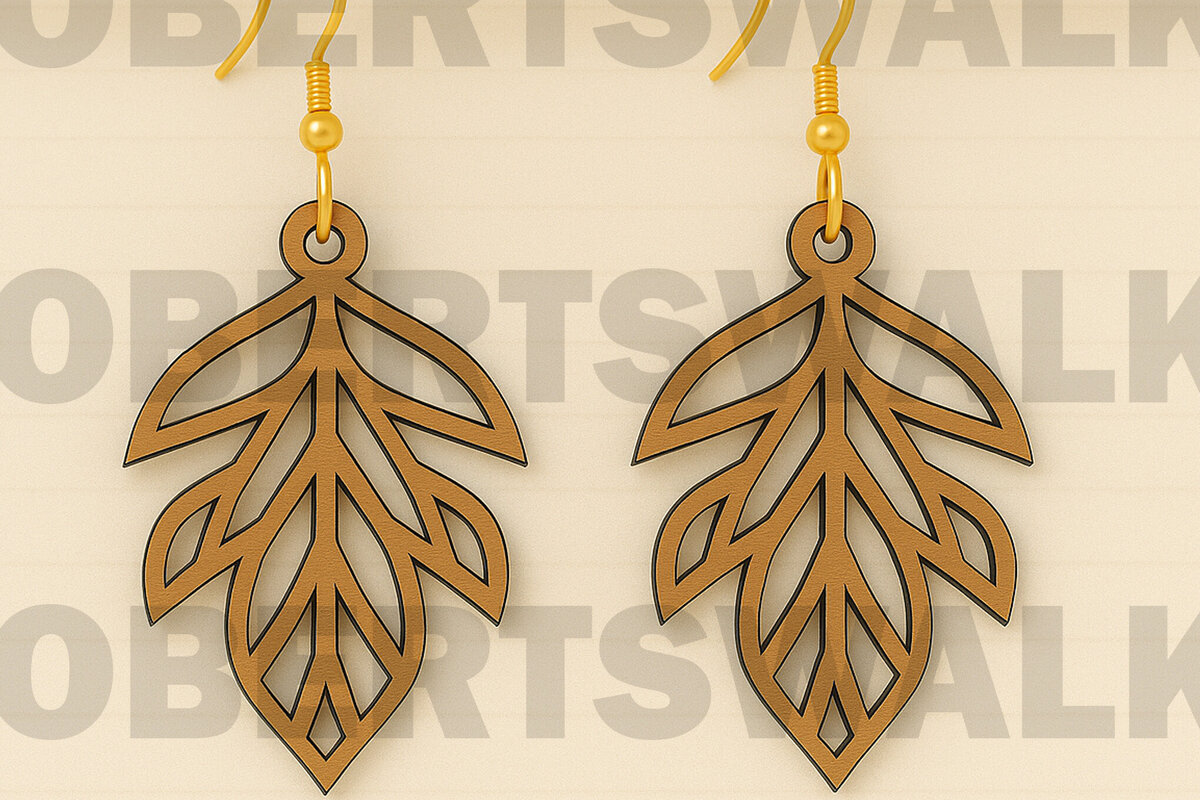 Intra απο ξύλο plywood  Χρώμα wenge 3mm-4mm πάχος - Κομψά σκουλαρίκια κομμένα φύλλα Δίασταση 3x3 cm INTRAFABR-123180046