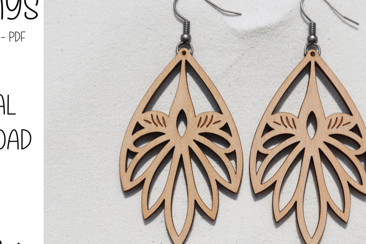 Intra απο ξύλο plywood  Χρώμα wenge 3mm-4mm πάχος - Κομψά σκουλαρίκια Δίασταση 3x3 cm INTRAFABR-123180053