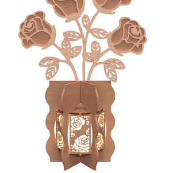 Intra απο ξύλο plywood  Χρώμα wenge 3mm-4mm πάχος - Κομψό Βάζο Τριαντάφυλλου Κοπής με Λέιζερ Δίασταση 30x20 cm INTRAFABR-94813057 - Image 1