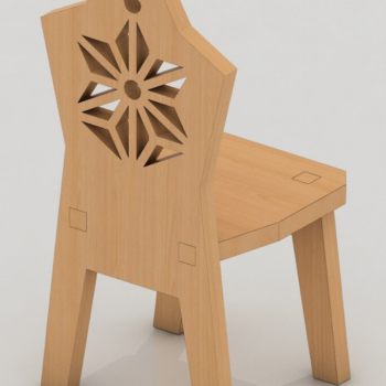 Intra απο ξύλο plywood  Χρώμα wenge 3mm-4mm πάχος - Κομψό με λέιζερ καρέκλα τραπεζιού096 Δίασταση 20x20 cm INTRAFABR-94813551 - Image 1