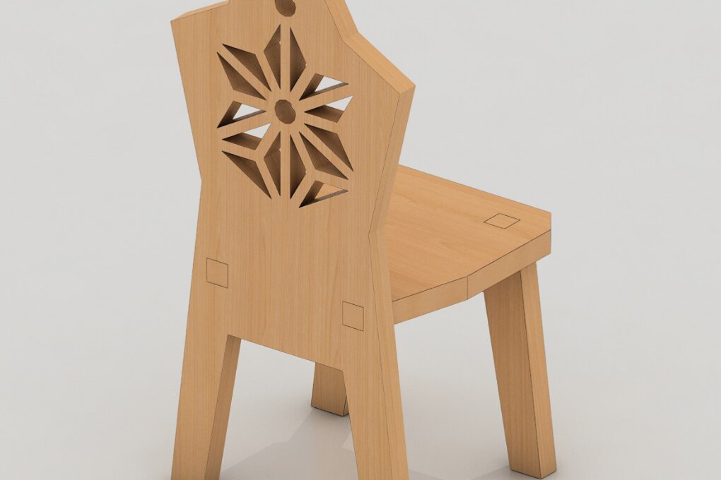 Intra απο ξύλο plywood  Χρώμα wenge 3mm-4mm πάχος - Κομψό με λέιζερ καρέκλα τραπεζιού096 Δίασταση 20x20 cm INTRAFABR-94813551