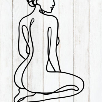 Intra απο ξύλο plywood Χρώμα wenge 3mm-4mm πάχος - Elegant Woman One Line Art Δίασταση 6x6 cm INTRAFABR-95037813 - Image 1