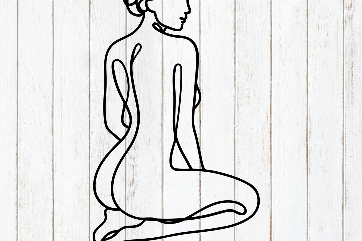 Intra απο ξύλο plywood  Χρώμα wenge 3mm-4mm πάχος - Elegant Woman One Line Art Δίασταση 6x6 cm INTRAFABR-95037813