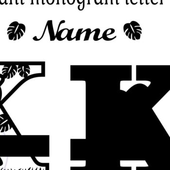 Intra απο ξύλο plywood  Χρώμα wenge 3mm-4mm πάχος - Μονόγραμμα με κεφαλαίο ελέφαντα Γράμμα K Δίασταση 30x20 cm INTRAFABR-97978510 - Image 2