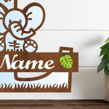 Intra απο ξύλο plywood Χρώμα wenge 3mm-4mm πάχος - Μονόγραμμα με κεφαλαίο ελέφαντα Γράμμα L Δίασταση 30x20 cm INTRAFABR-97978518 - Image 1