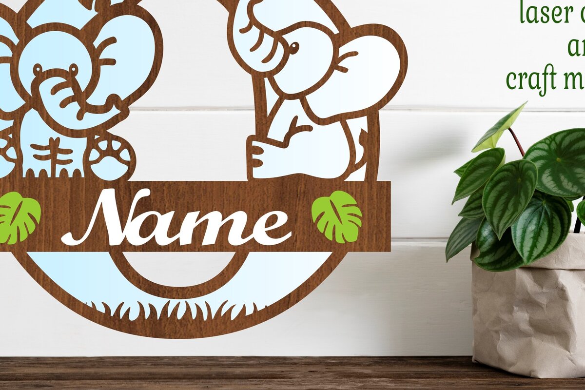 Intra απο ξύλο plywood  Χρώμα wenge 3mm-4mm πάχος - Μονόγραμμα με κεφαλαίο ελέφαντα Γράμμα O Δίασταση 30x20 cm INTRAFABR-97978501