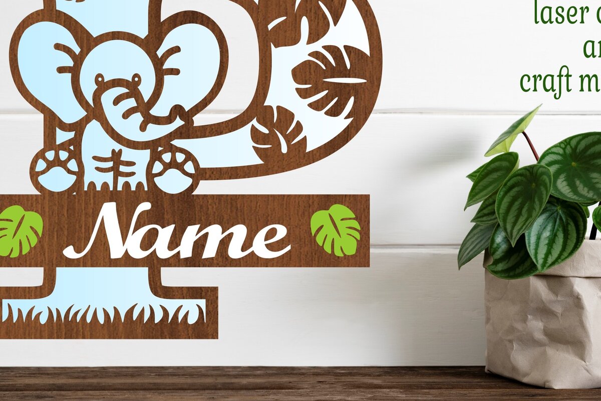 Intra απο ξύλο plywood  Χρώμα wenge 3mm-4mm πάχος - Μονόγραμμα με κεφαλαίο ελέφαντα Γράμμα P Δίασταση 30x20 cm INTRAFABR-75542604