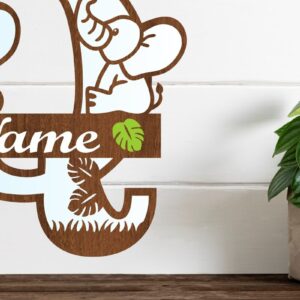 Intra απο ξύλο plywood  Χρώμα wenge 3mm-4mm πάχος - Μονόγραμμα με κεφαλαίο ελέφαντα Γράμμα Q Δίασταση 30x20 cm INTRAFABR-75542608