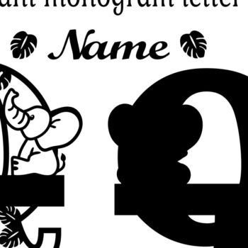 Intra απο ξύλο plywood Χρώμα wenge 3mm-4mm πάχος - Μονόγραμμα με κεφαλαίο ελέφαντα Γράμμα Q Δίασταση 30x20 cm INTRAFABR-75542608 - Image 2