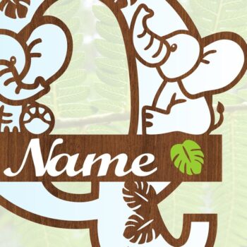 Intra απο ξύλο plywood Χρώμα wenge 3mm-4mm πάχος - Μονόγραμμα με κεφαλαίο ελέφαντα Γράμμα Q Δίασταση 30x20 cm INTRAFABR-75542608 - Image 3