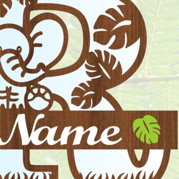 Intra απο ξύλο plywood Χρώμα wenge 3mm-4mm πάχος - Μονόγραμμα με κεφαλαίο ελέφαντα Γράμμα R Δίασταση 30x20 cm INTRAFABR-75542611 - Image 3