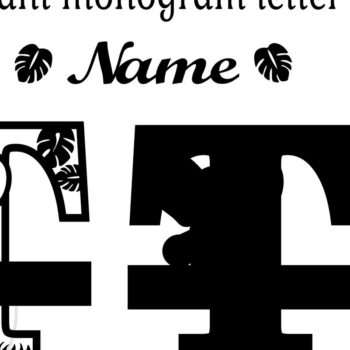 Intra απο ξύλο plywood  Χρώμα wenge 3mm-4mm πάχος - Μονόγραμμα με κεφαλαίο ελέφαντα Γράμμα T Δίασταση 30x20 cm INTRAFABR-118132172 - Image 2