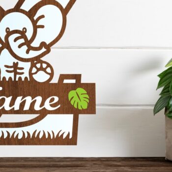 Intra απο ξύλο plywood  Χρώμα wenge 3mm-4mm πάχος - Μονόγραμμα με κεφαλαίο ελέφαντα Γράμμα Z Δίασταση 30x20 cm INTRAFABR-91812017 - Image 1