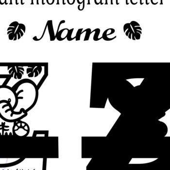 Intra απο ξύλο plywood  Χρώμα wenge 3mm-4mm πάχος - Μονόγραμμα με κεφαλαίο ελέφαντα Γράμμα Z Δίασταση 30x20 cm INTRAFABR-91812017 - Image 2