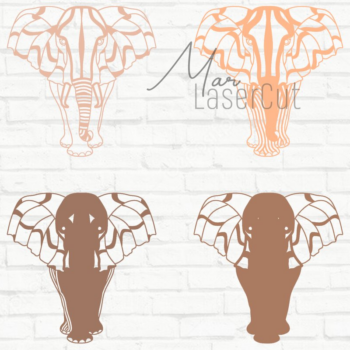 Intra απο ξύλο plywood  Χρώμα wenge 3mm-4mm πάχος - Elephant Fem 3D Multilayer Δίασταση 30x20 cm INTRAFABR-98651951 - Image 1