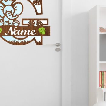 Intra απο ξύλο plywood  Χρώμα wenge 3mm-4mm πάχος - δέσμης γραμμάτων μονογράμματος ελέφαντα Δίασταση 30x20 cm INTRAFABR-122587976 - Image 3