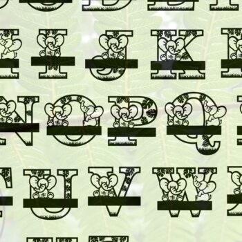 Intra απο ξύλο plywood  Χρώμα wenge 3mm-4mm πάχος - δέσμης γραμμάτων μονογράμματος ελέφαντα Δίασταση 30x20 cm INTRAFABR-122587976 - Image 6