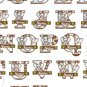 Intra απο ξύλο plywood  Χρώμα wenge 3mm-4mm πάχος - δέσμης γραμμάτων μονογράμματος ελέφαντα Δίασταση 30x20 cm INTRAFABR-122587976 - Image 7