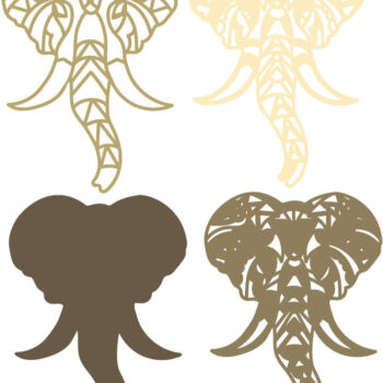 Intra απο ξύλο plywood Χρώμα wenge 3mm-4mm πάχος - Elephant Multilayer /Elephant Mandala Δίασταση 30x30 cm INTRAFABR-20979668 - Image 2