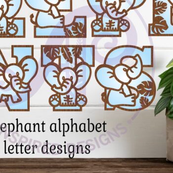 Intra απο ξύλο plywood  Χρώμα wenge 3mm-4mm πάχος - Elephant Name Letters Alphabet Σετ X 45 Δίασταση 30x20 cm INTRAFABR-38294551 - Image 1