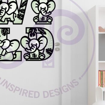 Intra απο ξύλο plywood  Χρώμα wenge 3mm-4mm πάχος - Elephant Name Letters Alphabet Σετ X 45 Δίασταση 30x20 cm INTRAFABR-38294551 - Image 3