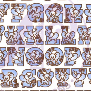 Intra απο ξύλο plywood  Χρώμα wenge 3mm-4mm πάχος - Elephant Name Letters Alphabet Σετ X 45 Δίασταση 30x20 cm INTRAFABR-38294551 - Image 4