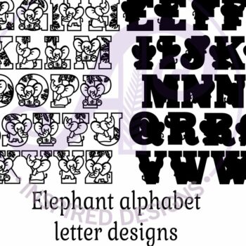Intra απο ξύλο plywood  Χρώμα wenge 3mm-4mm πάχος - Elephant Name Letters Alphabet Σετ X 45 Δίασταση 30x20 cm INTRAFABR-38294551 - Image 5
