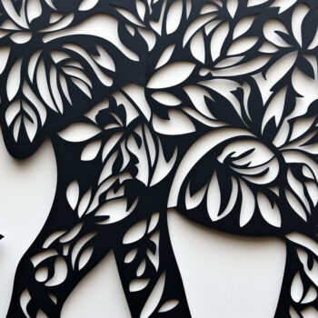 Intra απο ξύλο plywood  Χρώμα wenge 3mm-4mm πάχος - Δέσμη Cut Paper Cut Elephant Δίασταση 10x15 cm INTRAFABR-87160316 - Image 4