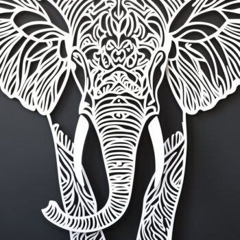 Intra απο ξύλο plywood  Χρώμα wenge 3mm-4mm πάχος - Δέσμη Cut Paper Cut Elephant Δίασταση 10x15 cm INTRAFABR-87160316 - Image 5