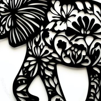 Intra απο ξύλο plywood  Χρώμα wenge 3mm-4mm πάχος - Δέσμη Cut Paper Cut Elephant Δίασταση 10x15 cm INTRAFABR-87160316 - Image 6