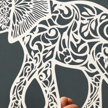 Intra απο ξύλο plywood  Χρώμα wenge 3mm-4mm πάχος - Δέσμη Cut Paper Cut Elephant Δίασταση 10x15 cm INTRAFABR-87160316 - Image 7
