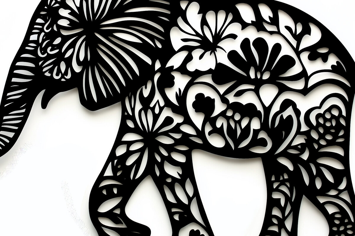 Intra απο ξύλο plywood  Χρώμα wenge 3mm-4mm πάχος - Πρότυπο κοπής με λέιζερ κοπής χαρτιού ελέφαντα Δίασταση 10x15 cm INTRAFABR-87160351