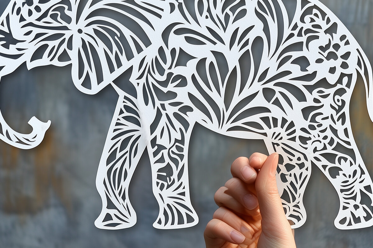 Intra απο ξύλο plywood  Χρώμα wenge 3mm-4mm πάχος - Πρότυπο κοπής με λέιζερ κοπής χαρτιού ελέφαντα Δίασταση 10x15 cm INTRAFABR-87160291