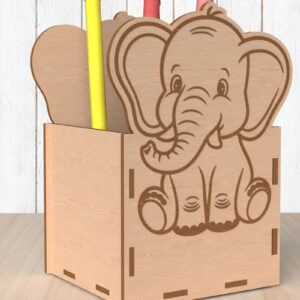 Intra απο ξύλο plywood  Χρώμα wenge 3mm-4mm πάχος - Μολυβοθήκη ελέφαντα Δίασταση 30x20 cm INTRAFABR-98388049