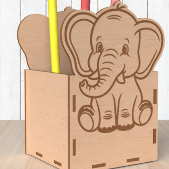 Intra απο ξύλο plywood  Χρώμα wenge 3mm-4mm πάχος - Μολυβοθήκη ελέφαντα Δίασταση 30x20 cm INTRAFABR-98388049 - Image 1