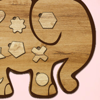 Intra απο ξύλο plywood  Χρώμα wenge 3mm-4mm πάχος - Elephant Puzzle για παιδιά, Αρχεία με στρώσεις Δίασταση 10x12 cm INTRAFABR-98388346 - Image 1