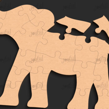 Intra απο ξύλο plywood  Χρώμα wenge 3mm-4mm πάχος - Elephant Puzzle – Παιδικό παιχνίδι Δίασταση 30x20 cm INTRAFABR-98388437 - Image 1