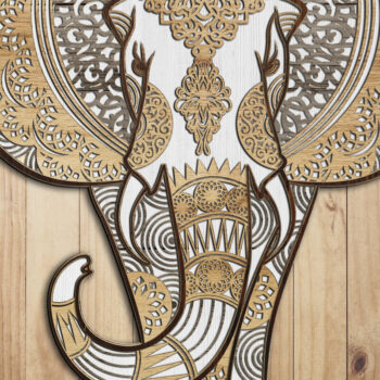 Intra απο ξύλο plywood Χρώμα wenge 3mm-4mm πάχος - Elephant διανυσματικά αρχεία για Δίασταση 20x20 cm INTRAFABR-98198019 - Image 2