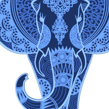 Intra απο ξύλο plywood Χρώμα wenge 3mm-4mm πάχος - Elephant διανυσματικά αρχεία για Δίασταση 20x20 cm INTRAFABR-98198019 - Image 4