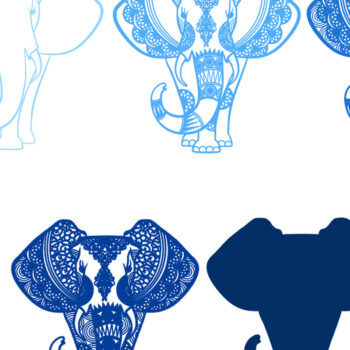 Intra απο ξύλο plywood Χρώμα wenge 3mm-4mm πάχος - Elephant διανυσματικά αρχεία για Δίασταση 20x20 cm INTRAFABR-98198019 - Image 5