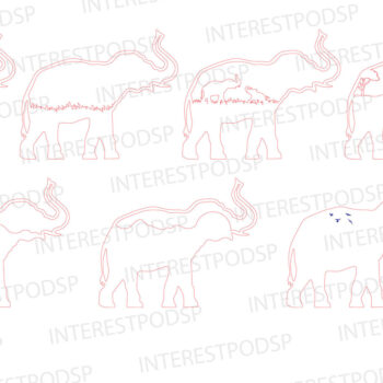 Intra απο ξύλο plywood Χρώμα wenge 3mm-4mm πάχος - Elephant with Safari Scene Layered Δίασταση 20x20 cm INTRAFABR-98177882 - Image 3