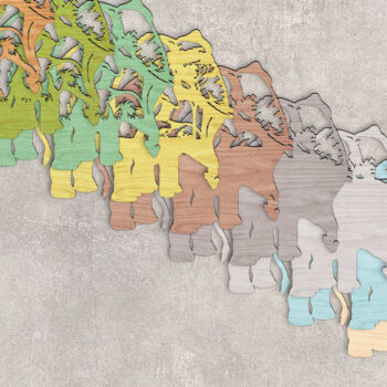 Intra απο ξύλο plywood Χρώμα wenge 3mm-4mm πάχος - Ελέφαντας με στρώσεις σκηνής σαφάρι Δίασταση 20x20 cm INTRAFABR-122587670 - Image 2