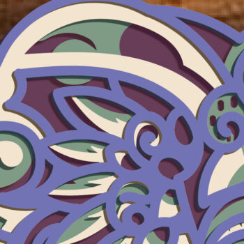 Intra απο ξύλο plywood Χρώμα wenge 3mm-4mm πάχος - Elephant Zentangle Muticolor Pastel Δίασταση 30x20 cm INTRAFABR-122587675 - Image 8