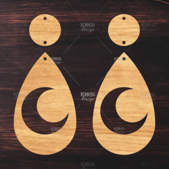 Intra απο ξύλο plywood  Χρώμα wenge 3mm-4mm πάχος - Elestial Σκουλαρίκια Δίασταση 3x3 cm INTRAFABR-122587692 - Image 1