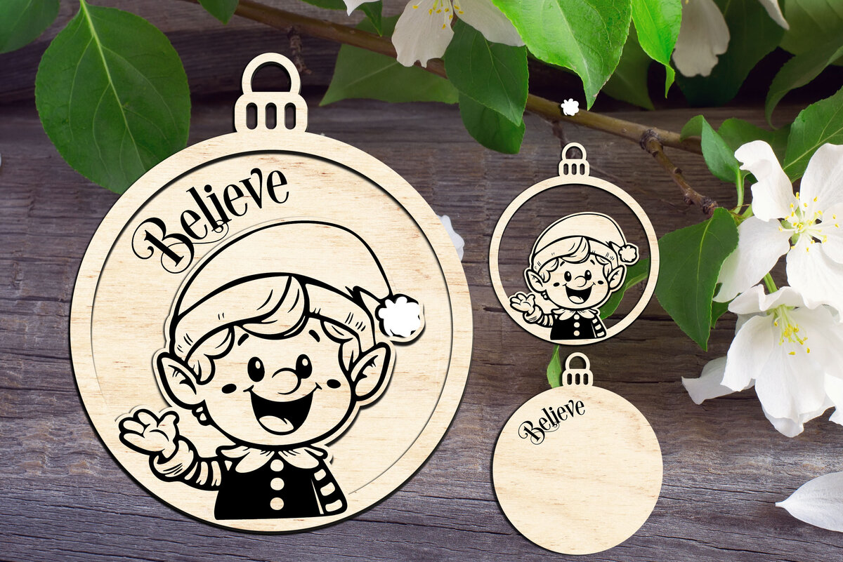 Intra απο ξύλο plywood  Χρώμα wenge 3mm-4mm πάχος - Στολίδι Elf Believe Δίασταση 4x4 cm INTRAFABR-122587708