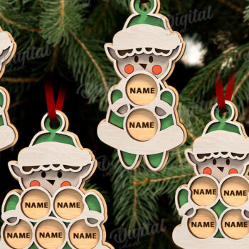 Intra απο ξύλο plywood Χρώμα wenge 3mm-4mm πάχος - Χριστουγεννιάτικα στολίδια ξωτικού με λέιζερ Δίασταση 6x6 cm INTRAFABR-122676953 - Image 1